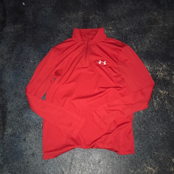 under armour red quarter zip